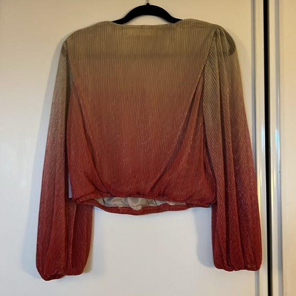 ASTR the Label Pleated Long Sleeve Surplice Top - Picture 7 of 7